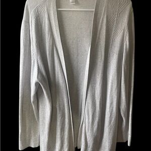 Christopher & Banks Women’s XL light gray 100%cotton open front cardigan! GUC!